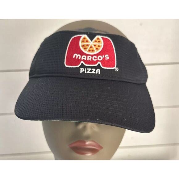 Marcos Pizza Crew Visor Black Hook & Loop Closure OSFM - Picture 1 of 6